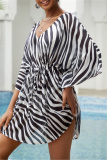 Vacation Print Basic Swimwears Beach Cover Up