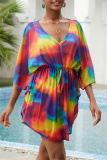 Vacation Print Basic Swimwears Beach Cover Up