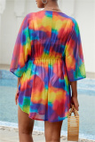 Vacation Print Basic Swimwears Beach Cover Up