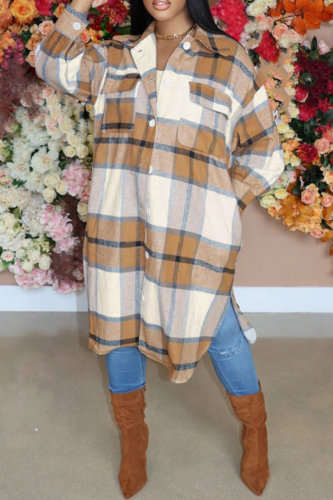 Plaid Oversized Long Sleeve Shirt Jacket Lightweight Fall Winter Outerwear