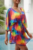 Vacation Print Basic Swimwears Beach Cover Up