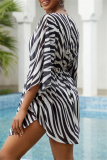 Vacation Print Basic Swimwears Beach Cover Up