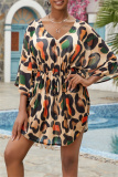 Vacation Print Basic Swimwears Beach Cover Up