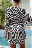 Vacation Print Basic Swimwears Beach Cover Up