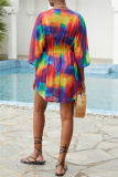 Vacation Print Basic Swimwears Beach Cover Up