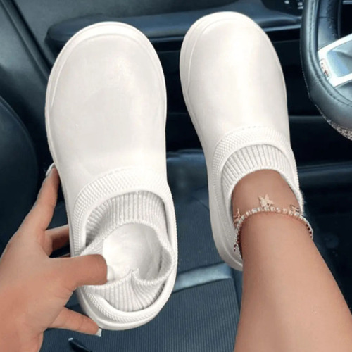 Casual Round Thick-Soled Cozy Home Casual Footwear Cotton Slippers for Women