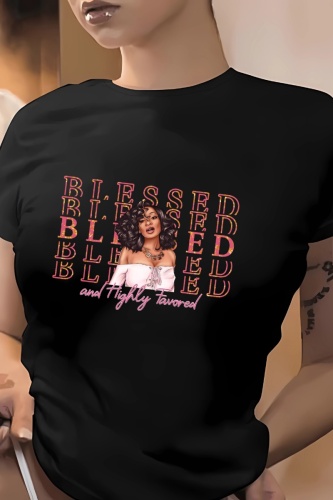Casual Letter Print O Neck Short Sleeve Slim Fitted T-Shirts
