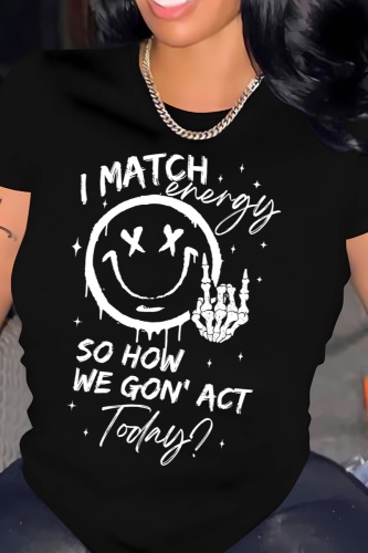 Halleween Casual Letter Print O Neck Short Sleeve Oversize T-Shirts