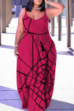Purple Black Halloween Spider Cat Print Sleeveless Floor Length Vacation Baggy Sundress Slip Maxi Dress