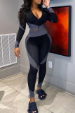 Purple Casual Zipper Colla Long Sleeve Crop Jackets And Skinny Pants Plus Size Two Pieces Sweatsuit Sets