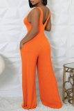 Light Gray Casual U Neck Long Sleeve Sweater Wide Leg Jumpsuit And Crop Tops Two Pieces Set