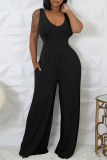 Light Gray Casual U Neck Long Sleeve Sweater Wide Leg Jumpsuit And Crop Tops Two Pieces Set