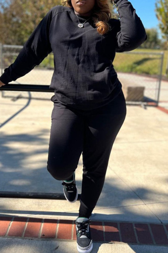 White Casual Pocket O Neck Long Sleeve Sweatshirt And Skinny Pants Sportwear Two Pieces Sweatsuit Sets