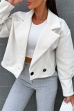 Formal Cardigan Turndown Collar Long Sleeve Evening Party Office Lady Woolen Coat Crop Blazer Jackets
