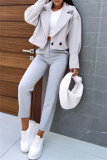 Formal Cardigan Turndown Collar Long Sleeve Evening Party Office Lady Woolen Coat Crop Blazer Jackets