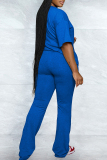 Pink Casual O Neck Short Sleeve Oversize T-shirt And Straight Leg Sportwear Two Pieces Trouser Sets