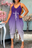 Black Gold Sportwear Casual Sleeveless V Neck Pocket Loose Harem Leg Cami Jumpsuits
