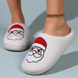 White Yellow Indoor Slippers Plush Fuffly Closed Toe Warm Fleece Slides Cotton Shoes