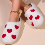 Rainbow Indoor Slippers Plush Fuffly Closed Toe Warm Fleece Slides Cotton Shoes