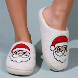 White Yellow Indoor Slippers Plush Fuffly Closed Toe Warm Fleece Slides Cotton Shoes