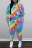Light Blue Zipper Hooded Long Sleeve Jackets And Skinny Pants Sportwear Casual Two Pieces Sweatpants Set