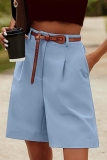 Camel Casual Pocket High Waist Formal Office Lady Blazer Shorts