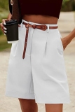Camel Casual Pocket High Waist Formal Office Lady Blazer Shorts