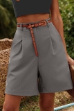 Camel Casual Pocket High Waist Formal Office Lady Blazer Shorts
