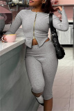 Black Zipper Collar Long Sleeve Crop Tops And Skinny Pants Casual Sportwear Two Pieces Trouser Sets