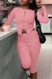 Black Zipper Collar Long Sleeve Crop Tops And Skinny Pants Casual Sportwear Two Pieces Trouser Sets