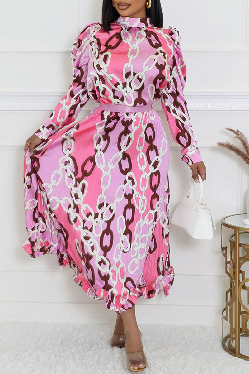 Casual Cartoon Print Pocket With Belt Half A Turtleneck Shirt Dress Dresses