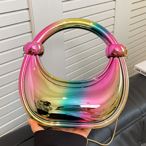 Colorful Iridescent Acrylic Handbag Chains Bags