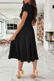 Claret Ruched V Neck Short Sleeve Cinch Waist Formal Evening Party Wedding Guest A Line Pleated Midi Dresses