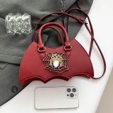 Halloween Bat Decor Leopard Print Clutch Evening Handbag Y2k Crossbody Bag