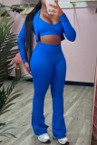 Rose Red Casual Tank Crop Tops Cover Up Long Sleeve Jackets And Skinny Pants Three Piece Trouser Sets Set