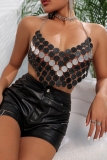 Hot Club Sleeveless Backless Night Club Chains Halter Tops