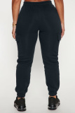 Dark Khaki Casual High Waist Pocket Cargo Pants