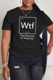 White Yellow Casual Letter Print O Neck Short Sleeve Oversize T-Shirts