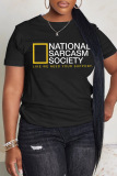White Yellow Casual Letter Print O Neck Short Sleeve Oversize T-Shirts