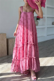Army Green 3D Flower Decor Casual Sleeveless Backless Spaghetti Strap Ruffle Hem Long Maxi Slip Dresses