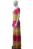 Yellow Fashion Ma'am adult Casual Cap Sleeve Short Sleeves one shoulder collar Asymmetrical Floor