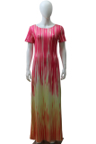 Yellow Fashion Ma'am adult Casual Cap Sleeve Short Sleeves one shoulder collar Asymmetrical Floor