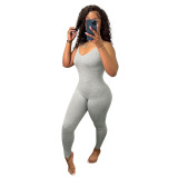 Pink Sexy Solid Patchwork Spaghetti Strap Skinny Jumpsuits