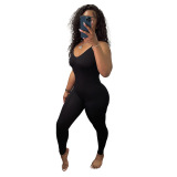 Pink Sexy Solid Patchwork Spaghetti Strap Skinny Jumpsuits