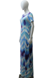 Yellow Fashion Ma'am adult Casual Cap Sleeve Short Sleeves one shoulder collar Asymmetrical Floor