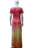 Yellow Fashion Ma'am adult Casual Cap Sleeve Short Sleeves one shoulder collar Asymmetrical Floor