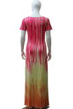 Yellow Fashion Ma'am adult Casual Cap Sleeve Short Sleeves one shoulder collar Asymmetrical Floor