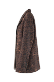 Casual Leopard Print Turn-back Collar Long Sleeve Formal Office Lady Cardigan Blazer Jackets