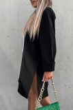 Khaki Casual Long Sleeve Draw String Pocket Fall Winter Long Hooded Sweatshirt