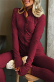 Brown Zipper Collar Long Sleeve Jackets And Skinny Sweatpants Casual Sportswear Two Pieces Jogger Sets